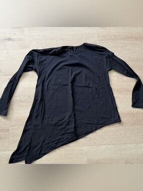 Lululemon black womens long sleeve asymmetrical tie t-shirt